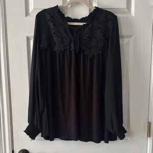 Torrid Black Lace Detail Blouse